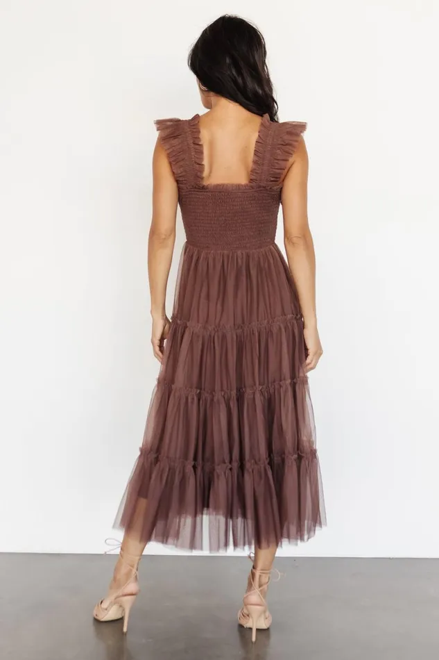 Baltic Born Tulle Styles Emma Smocked Tulle Dress Brown 8211 Women Baltic Born Tulle Styles Emma Smocked Tulle Dress Brown 8211 Women