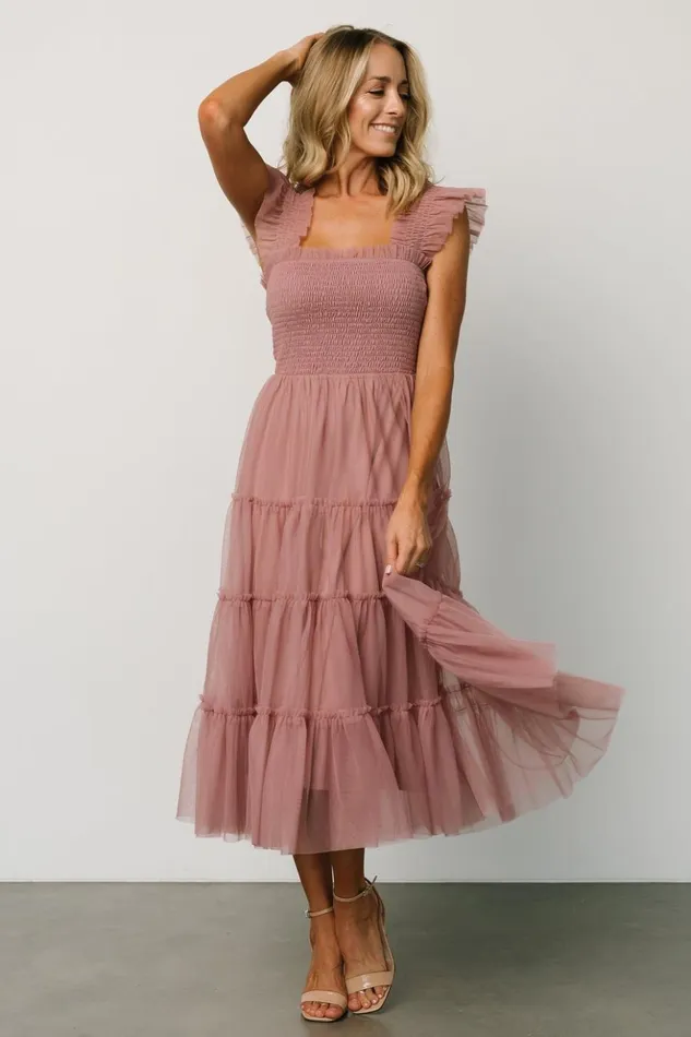 Baltic Born Tulle Styles Emma Smocked Tulle Dress Dusty Rose 8211 Women Baltic Born Tulle Styles Emma Smocked Tulle Dress Dusty Rose 8211 Women