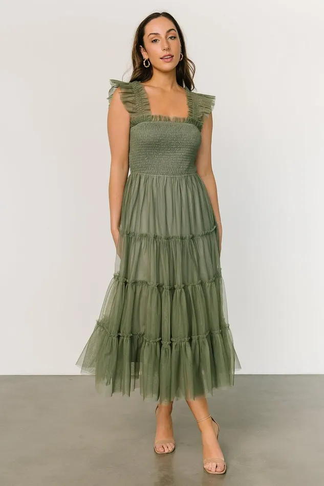 Baltic Born Tulle Styles Emma Smocked Tulle Dress Sage 8211 Women