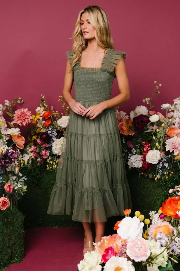Baltic Born Tulle Styles Emma Smocked Tulle Dress Sage 8211 Women Baltic Born Tulle Styles Emma Smocked Tulle Dress Sage 8211 Women