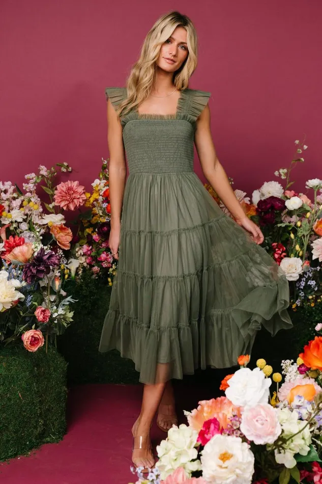 Baltic Born Tulle Styles Emma Smocked Tulle Dress Sage 8211 Women Baltic Born Tulle Styles Emma Smocked Tulle Dress Sage 8211 Women