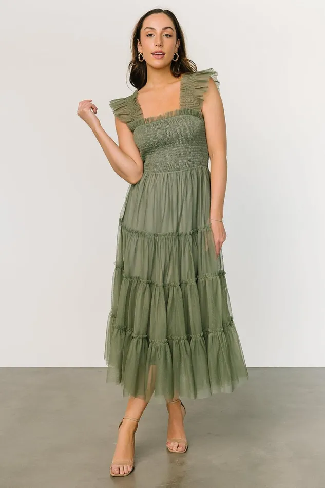 Baltic Born Tulle Styles Emma Smocked Tulle Dress Sage 8211 Women Baltic Born Tulle Styles Emma Smocked Tulle Dress Sage 8211 Women