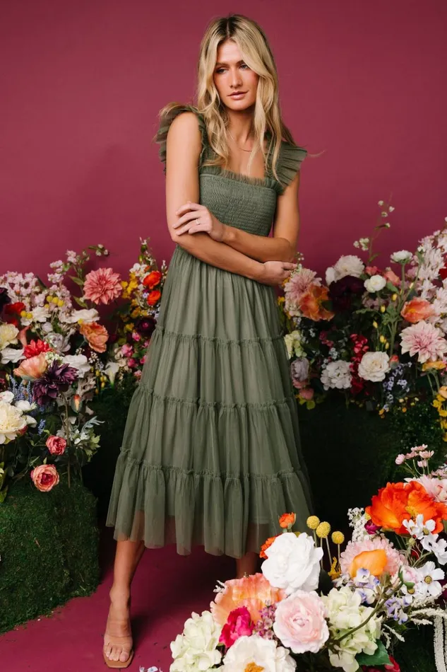 Baltic Born Tulle Styles Emma Smocked Tulle Dress Sage 8211 Women Baltic Born Tulle Styles Emma Smocked Tulle Dress Sage 8211 Women