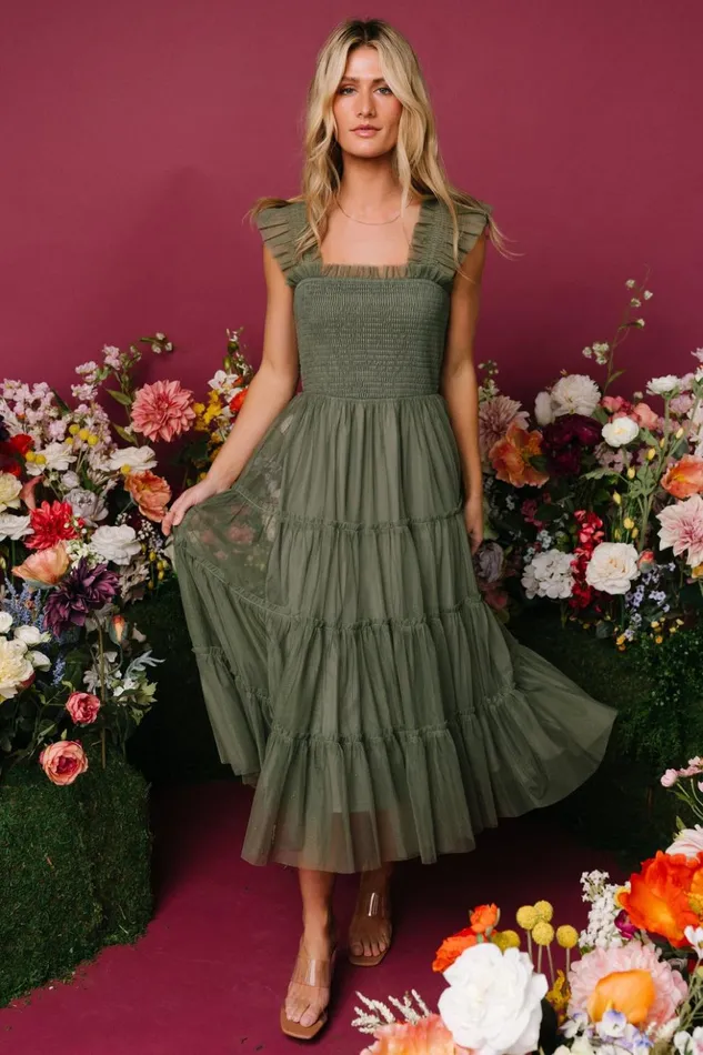 Baltic Born Tulle Styles Emma Smocked Tulle Dress Sage 8211 Women Baltic Born Tulle Styles Emma Smocked Tulle Dress Sage 8211 Women