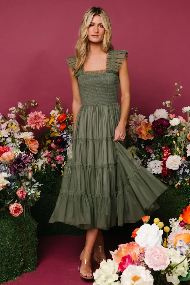 Baltic Born Tulle Styles Emma Smocked Tulle Dress Sage 8211 Women Baltic Born Tulle Styles Emma Smocked Tulle Dress Sage 8211 Women