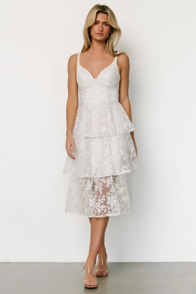 Baltic Born Tulle Styles Giavanna Tiered Midi Dress Off White 8211 Women Baltic Born Tulle Styles Giavanna Tiered Midi Dress Off White 8211 Women