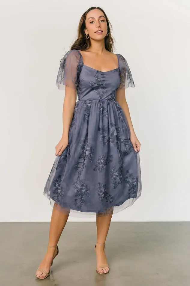 Baltic Born Tulle Styles Gwyneth Tulle Midi Dress Slate Blue Multi 8211 Women Baltic Born Tulle Styles Gwyneth Tulle Midi Dress Slate Blue Multi 8211 Women