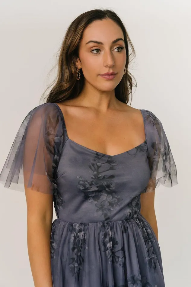 Baltic Born Tulle Styles Gwyneth Tulle Midi Dress Slate Blue Multi 8211 Women Baltic Born Tulle Styles Gwyneth Tulle Midi Dress Slate Blue Multi 8211 Women