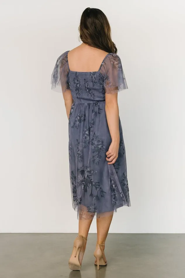 Baltic Born Tulle Styles Gwyneth Tulle Midi Dress Slate Blue Multi 8211 Women Baltic Born Tulle Styles Gwyneth Tulle Midi Dress Slate Blue Multi 8211 Women
