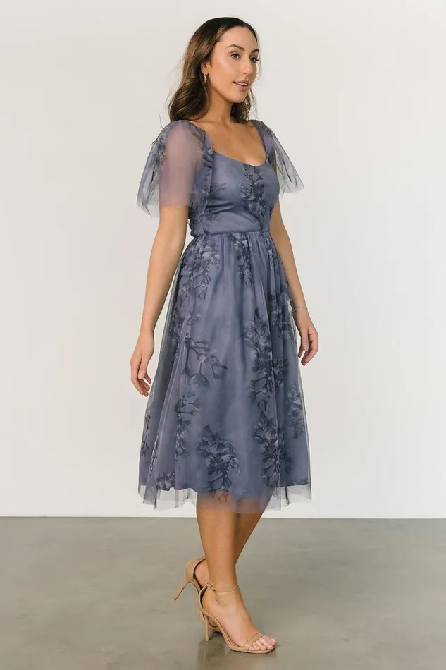 Baltic Born Tulle Styles Gwyneth Tulle Midi Dress Slate Blue Multi 8211 Women Baltic Born Tulle Styles Gwyneth Tulle Midi Dress Slate Blue Multi 8211 Women