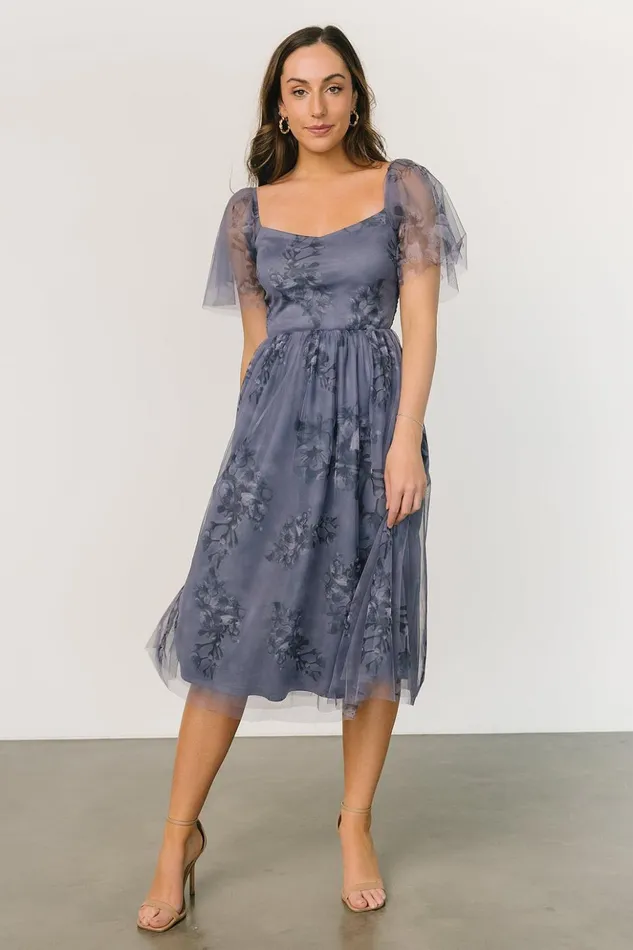 Baltic Born Tulle Styles Gwyneth Tulle Midi Dress Slate Blue Multi 8211 Women Baltic Born Tulle Styles Gwyneth Tulle Midi Dress Slate Blue Multi 8211 Women