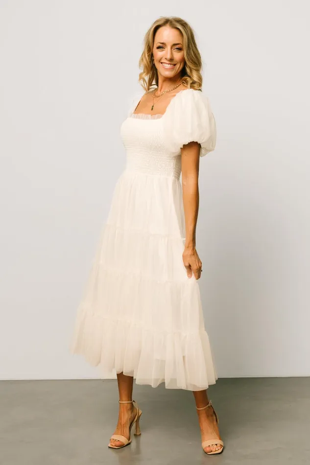 Baltic Born Tulle Styles Liv Tulle Midi Dress Cream 8211 Women