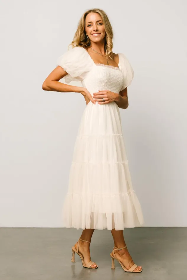 Baltic Born Tulle Styles Liv Tulle Midi Dress Cream 8211 Women Baltic Born Tulle Styles Liv Tulle Midi Dress Cream 8211 Women