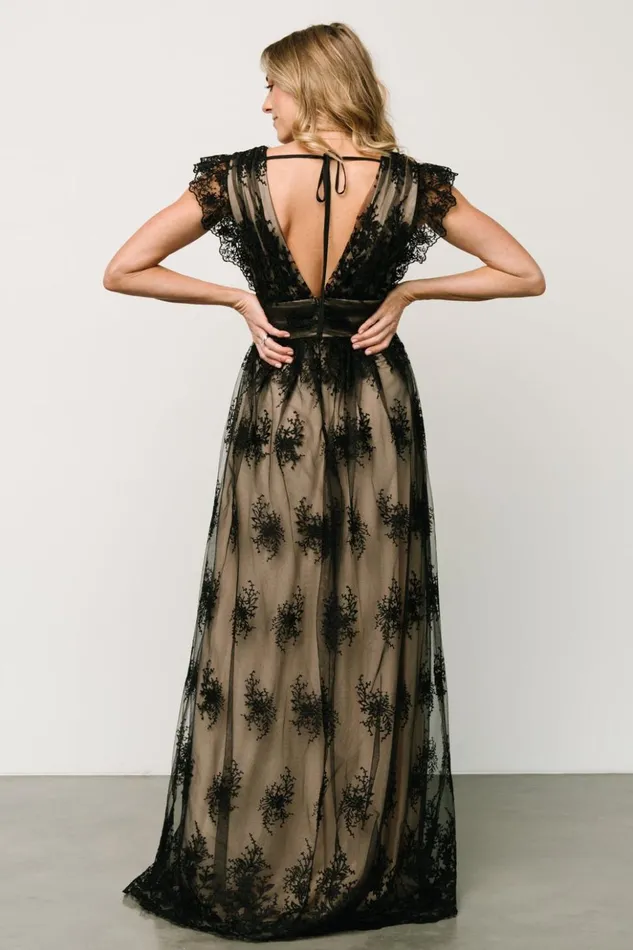 Baltic Born Tulle Styles Rhea Tulle Maxi Dress Black Nude 8211 Women Baltic Born Tulle Styles Rhea Tulle Maxi Dress Black Nude 8211 Women