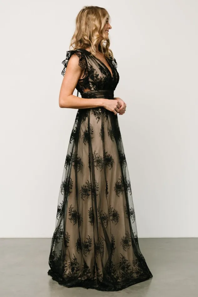 Baltic Born Tulle Styles Rhea Tulle Maxi Dress Black Nude 8211 Women Baltic Born Tulle Styles Rhea Tulle Maxi Dress Black Nude 8211 Women