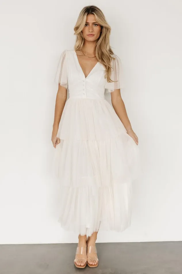Baltic Born Tulle Styles Starlet Tiered Maxi Dress Cream 8211 Women