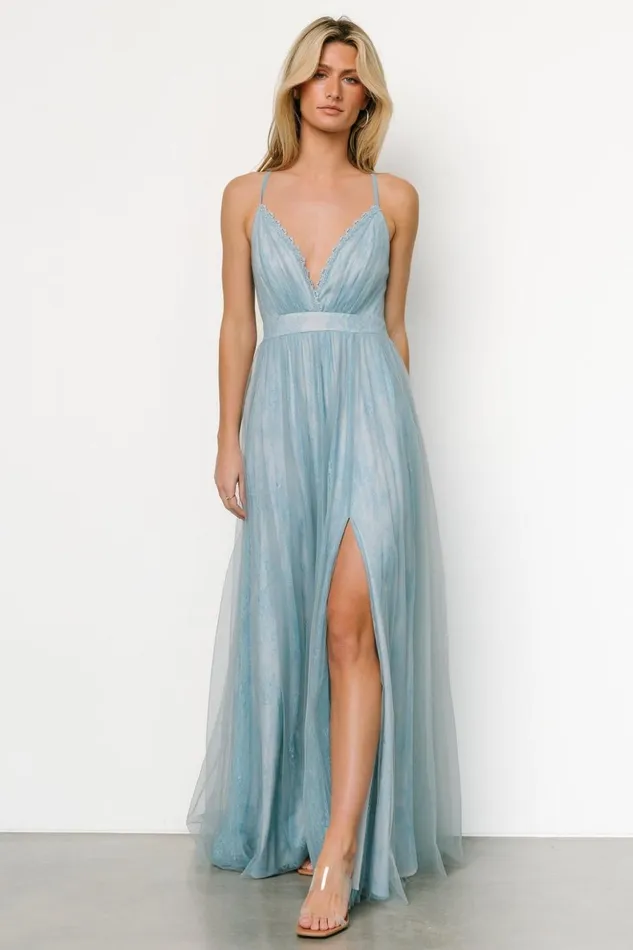 Baltic Born Tulle Styles Vasia Lace Tulle Maxi Dress Soft Blue 8211 Women Baltic Born Tulle Styles Vasia Lace Tulle Maxi Dress Soft Blue 8211 Women