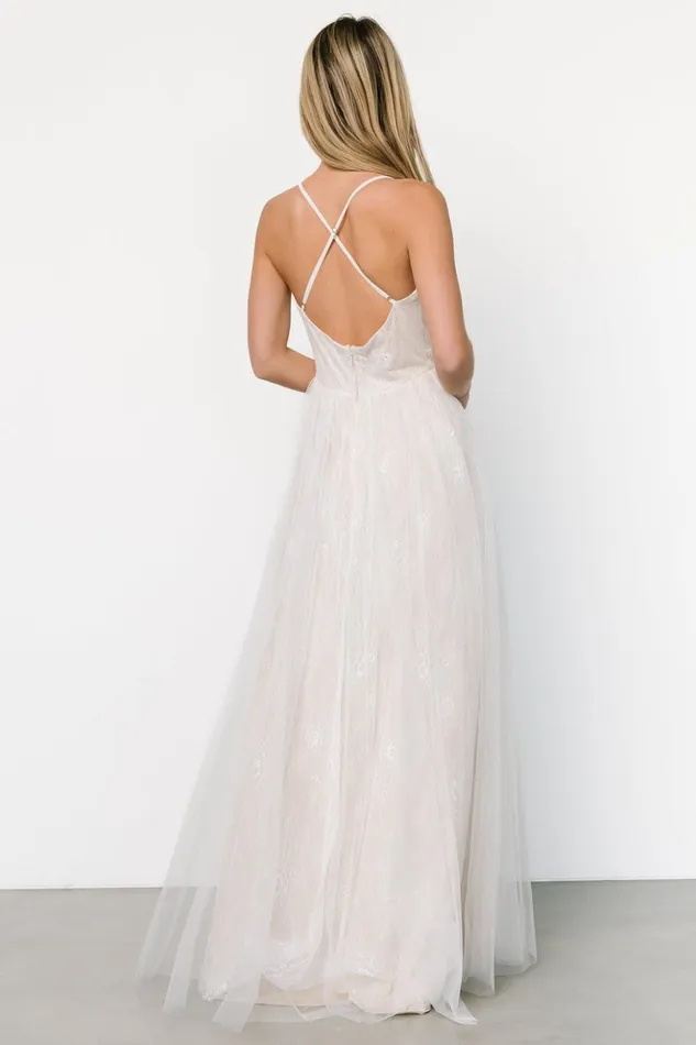 Baltic Born Tulle Styles Vasia Lace Tulle Maxi Dress White Nude 8211 Women Baltic Born Tulle Styles Vasia Lace Tulle Maxi Dress White Nude 8211 Women