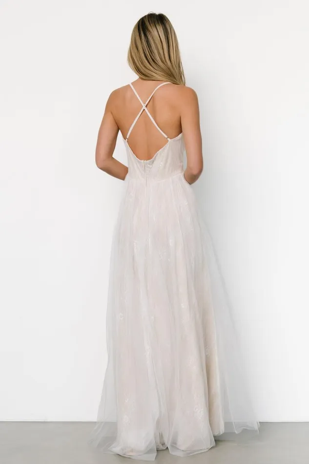 Baltic Born Tulle Styles Vasia Lace Tulle Maxi Dress White Nude 8211 Women Baltic Born Tulle Styles Vasia Lace Tulle Maxi Dress White Nude 8211 Women