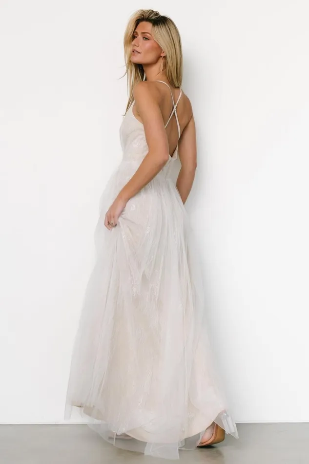 Baltic Born Tulle Styles Vasia Lace Tulle Maxi Dress White Nude 8211 Women Baltic Born Tulle Styles Vasia Lace Tulle Maxi Dress White Nude 8211 Women