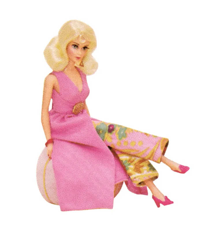 Barbie X Smak Parlour Plus Size 1970s Pink and Green Floral Evening In Flare Pants ClothingPlus Unique Vintage Pants