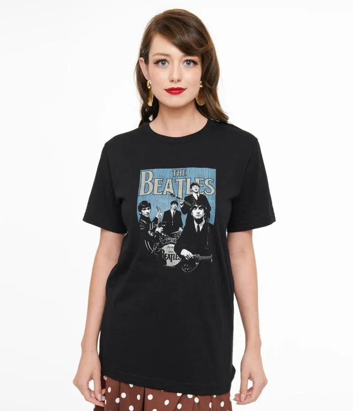 Beatles Band Fitted Cotton Graphic Tee ClothingPlus Unique Vintage Graphic Tees