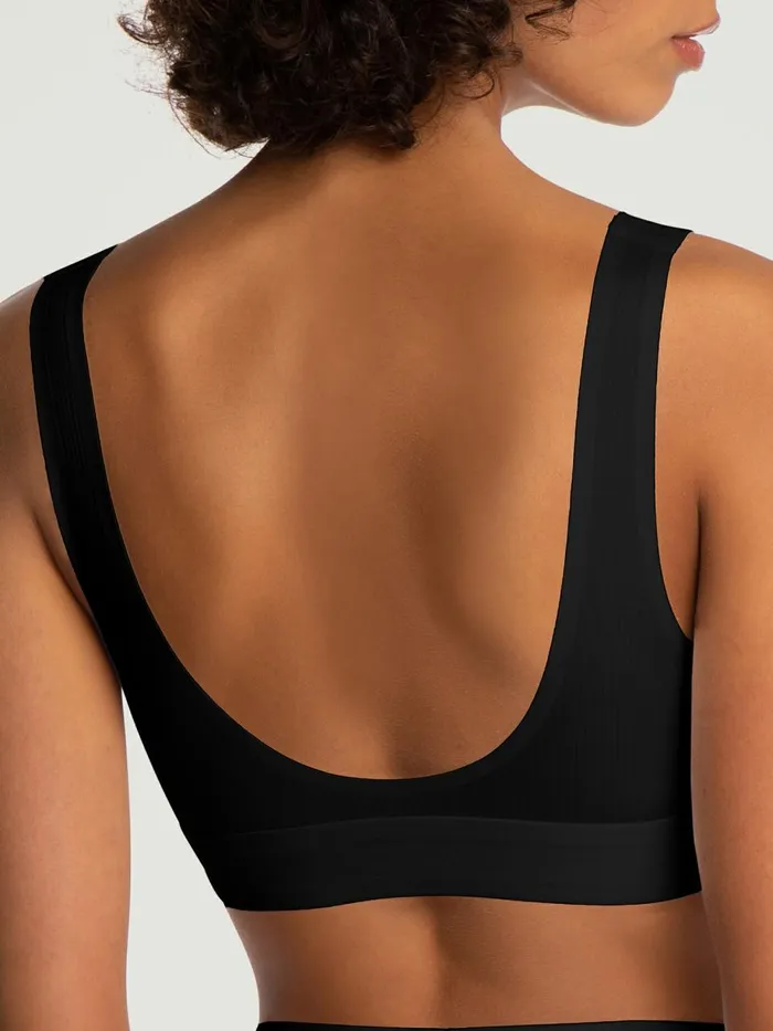 Beauty Cotton Crop Top Bra Black Women Wolford Bras