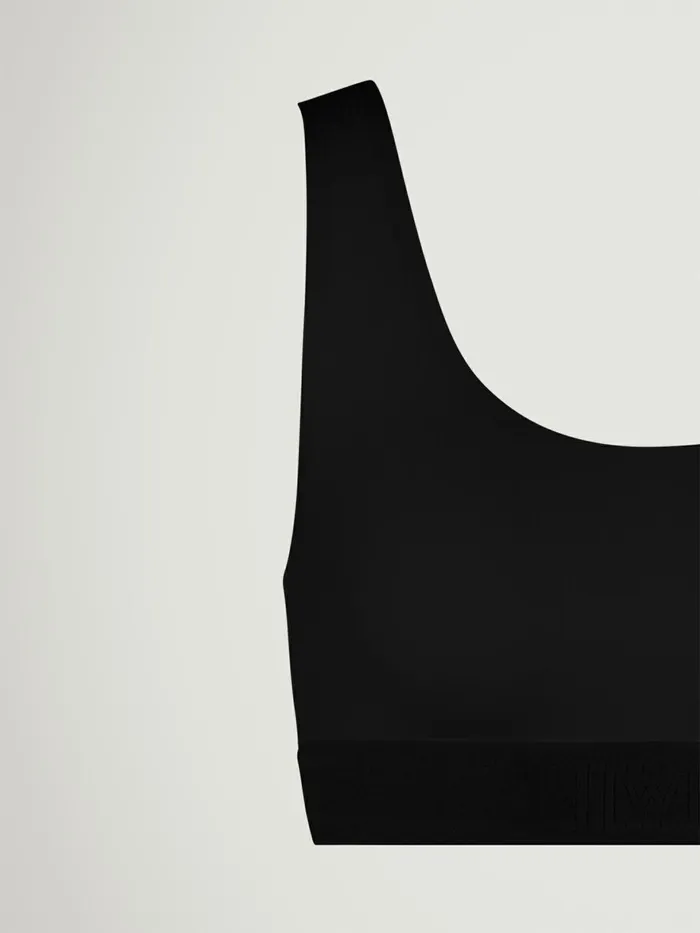 Beauty Cotton Crop Top Bra Black Women Wolford Bras