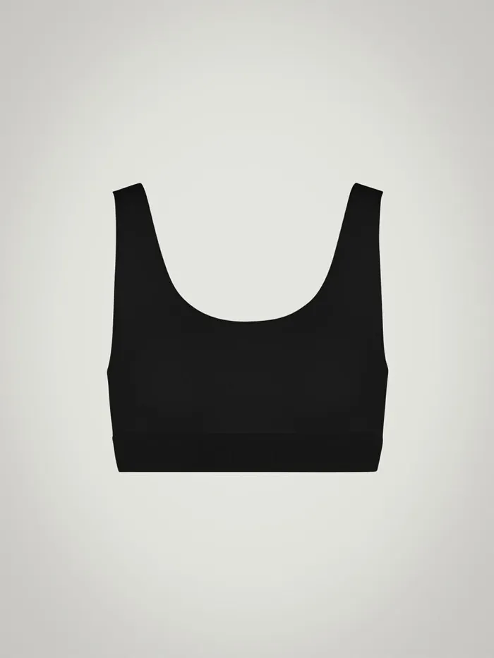 Beauty Cotton Crop Top Bra Black Women Wolford Bras