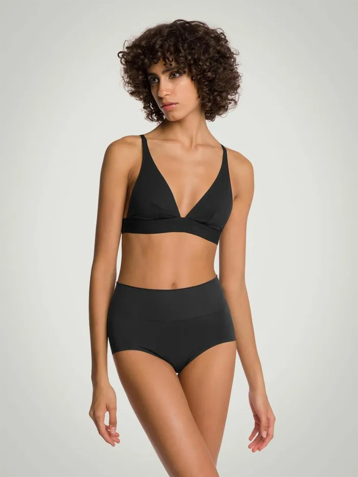Beauty Cotton Triangle Bra Black Women Wolford Bras