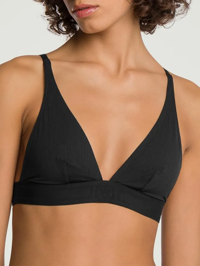 Beauty Cotton Triangle Bra Black Women Wolford Bras
