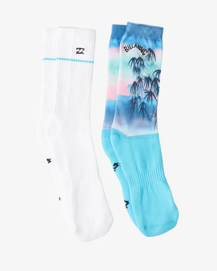 Billabong 2Pack TieDye Crew Socks Blue Men Socks