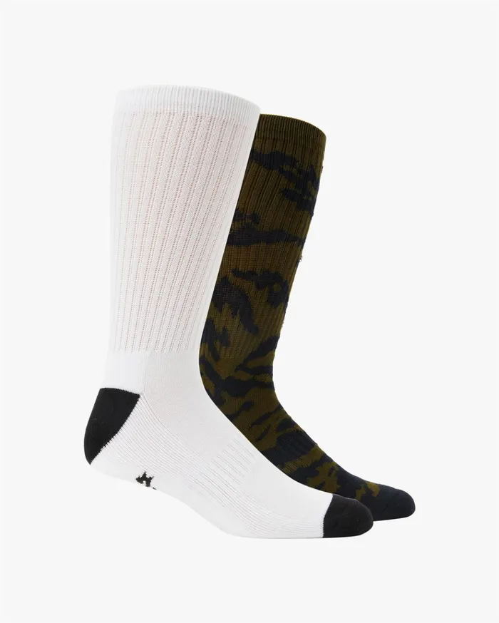 Billabong 2 Pack Zebra Block Crew Socks Olive Men Socks