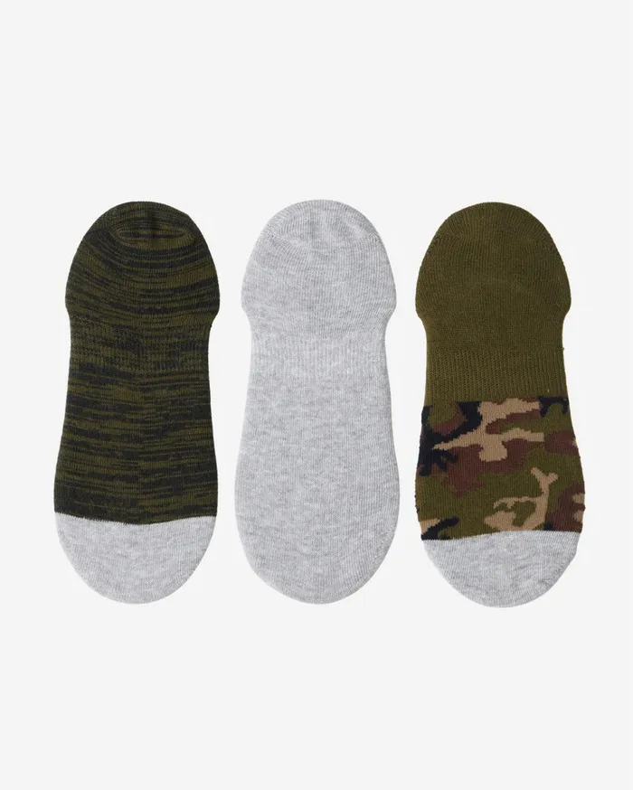 Billabong 3Pack Camo NoShow Socks Green Men Socks Billabong 3Pack Camo NoShow Socks Green Men Socks