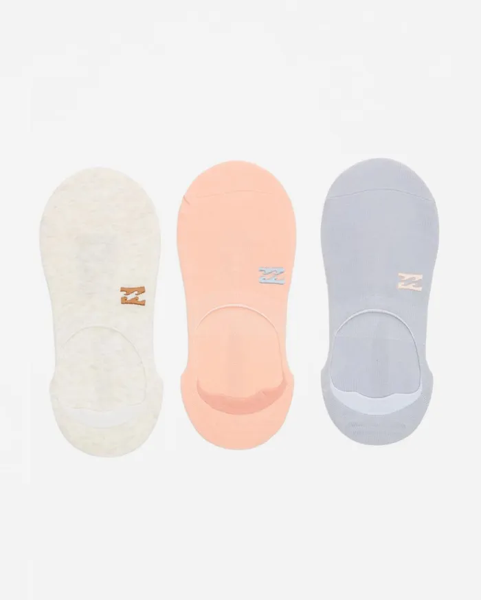 Billabong 3Pack Core No Show Socks Light Blue Women Socks