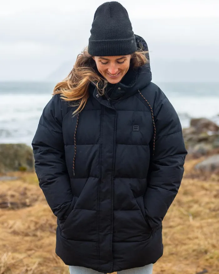 Billabong ADiv Artic Shores Hooded Puffer Jacket Black Women Jackets