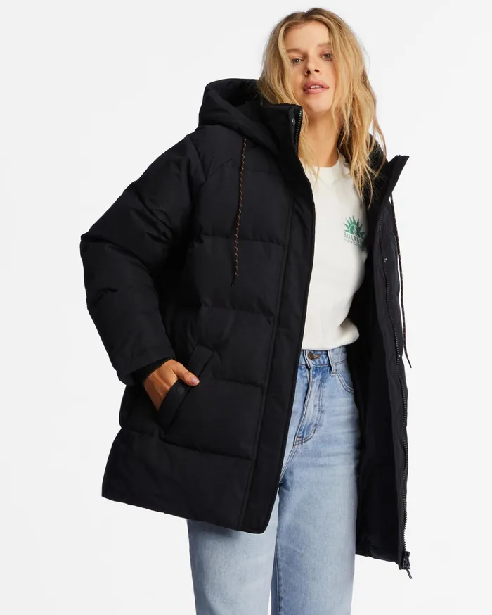 Billabong ADiv Artic Shores Hooded Puffer Jacket Black Women Jackets Billabong ADiv Artic Shores Hooded Puffer Jacket Black Women Jackets