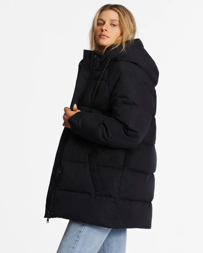 Billabong ADiv Artic Shores Hooded Puffer Jacket Black Women Jackets Billabong ADiv Artic Shores Hooded Puffer Jacket Black Women Jackets