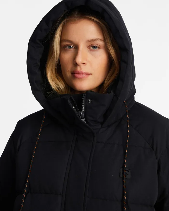 Billabong ADiv Artic Shores Hooded Puffer Jacket Black Women Jackets Billabong ADiv Artic Shores Hooded Puffer Jacket Black Women Jackets