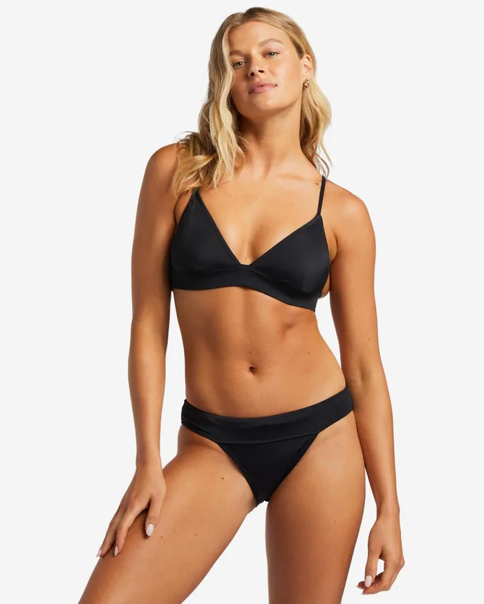Billabong ADiv Banded Triangle Bikini Top Black Women Bikinis
