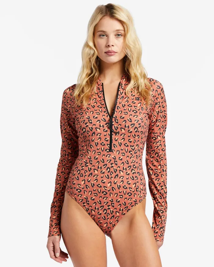 Billabong ADiv Biarritz Long Sleeve Swimsuit Kiss The Earth Women Adventure Division Swim