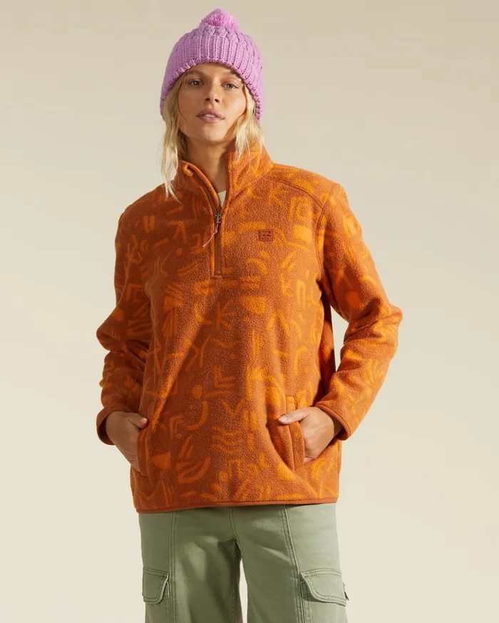 Billabong ADiv Boundary Mock 3 HalfZip Pullover Sweatshirt Adobe Women Hoodies and Fleece Billabong ADiv Boundary Mock 3 HalfZip Pullover Sweatshirt Adobe Women Hoodies and Fleece
