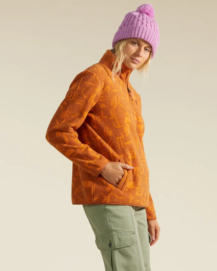 Billabong ADiv Boundary Mock 3 HalfZip Pullover Sweatshirt Adobe Women Hoodies and Fleece Billabong ADiv Boundary Mock 3 HalfZip Pullover Sweatshirt Adobe Women Hoodies and Fleece