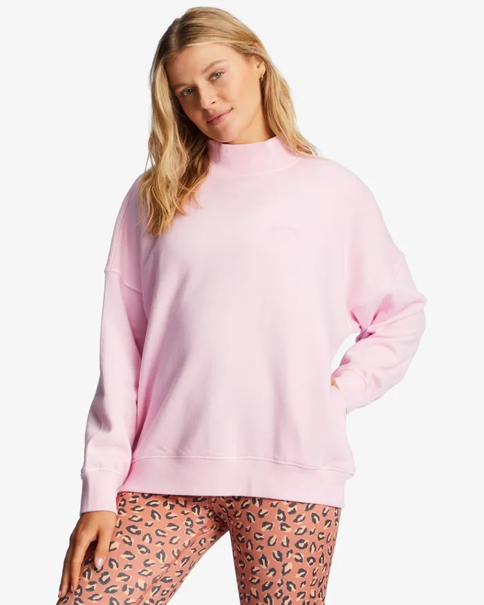 Billabong ADiv Canyon Mock Neck Sweatshirt Pink Trails Women Hoodies and Fleece Billabong ADiv Canyon Mock Neck Sweatshirt Pink Trails Women Hoodies and Fleece