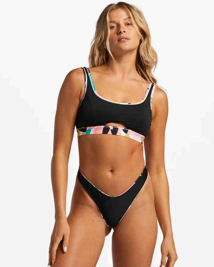 Billabong ADiv Full Tank UPF 50 Bikini Top Black Women Bikinis