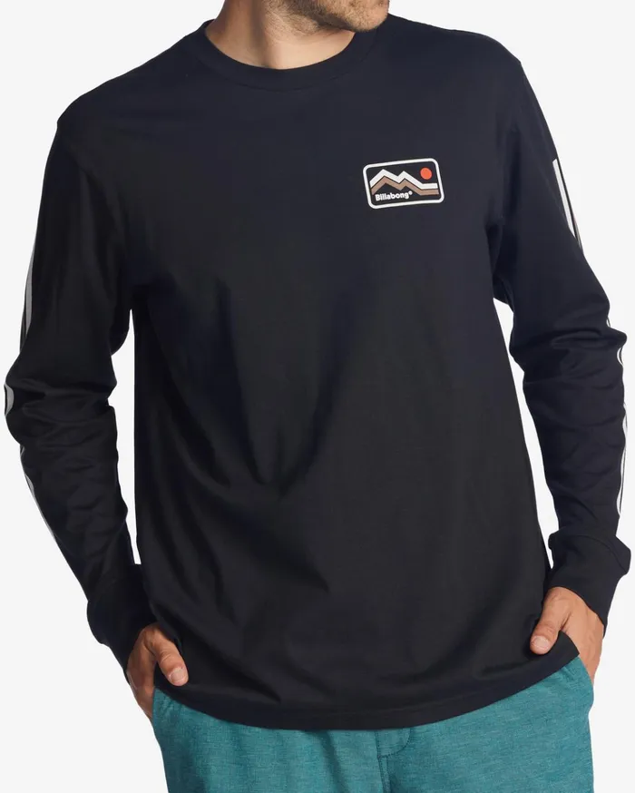 Billabong ADiv Length Long Sleeve TShirt Washed Black Men TShirts