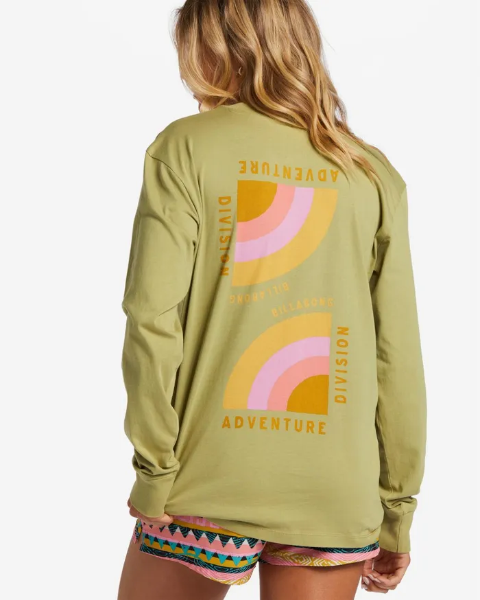 Billabong ADiv Long Sleeve TShirt Cedar Women Graphic Tees and Tanks Billabong ADiv Long Sleeve TShirt Cedar Women Graphic Tees and Tanks