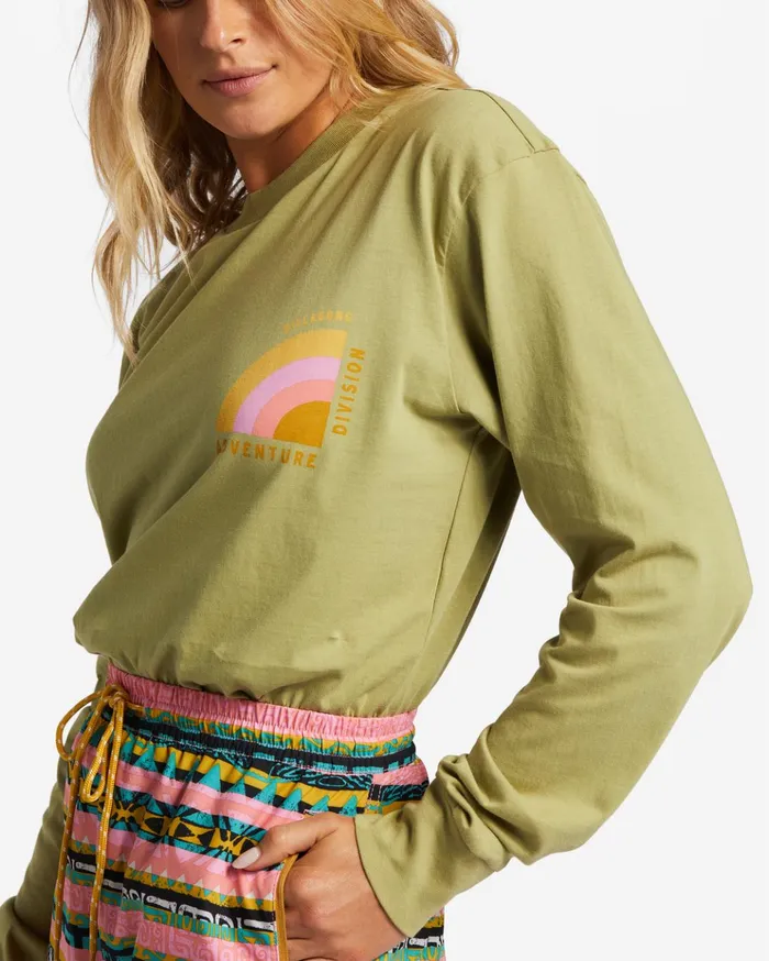 Billabong ADiv Long Sleeve TShirt Cedar Women Graphic Tees and Tanks Billabong ADiv Long Sleeve TShirt Cedar Women Graphic Tees and Tanks