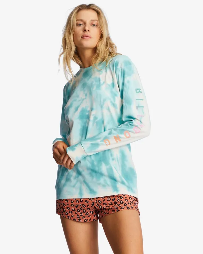 Billabong ADiv Long Sleeve TShirt Lagoon Women Graphic Tees and Tanks