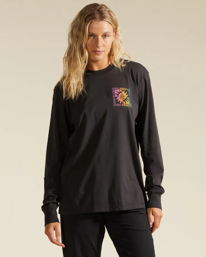 Billabong ADiv Long Sleeve TShirt Off Black 1 Women Graphic Tees and Tanks Billabong ADiv Long Sleeve TShirt Off Black 1 Women Graphic Tees and Tanks